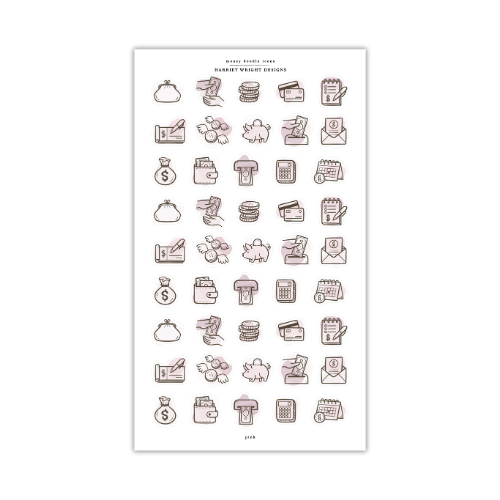 Money Doodle Icons | Sticker Sheet