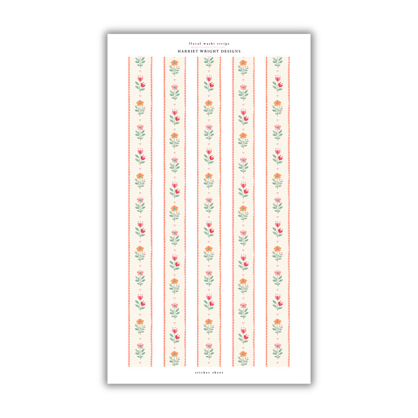 Floral Washi Strips | Sticker Sheet
