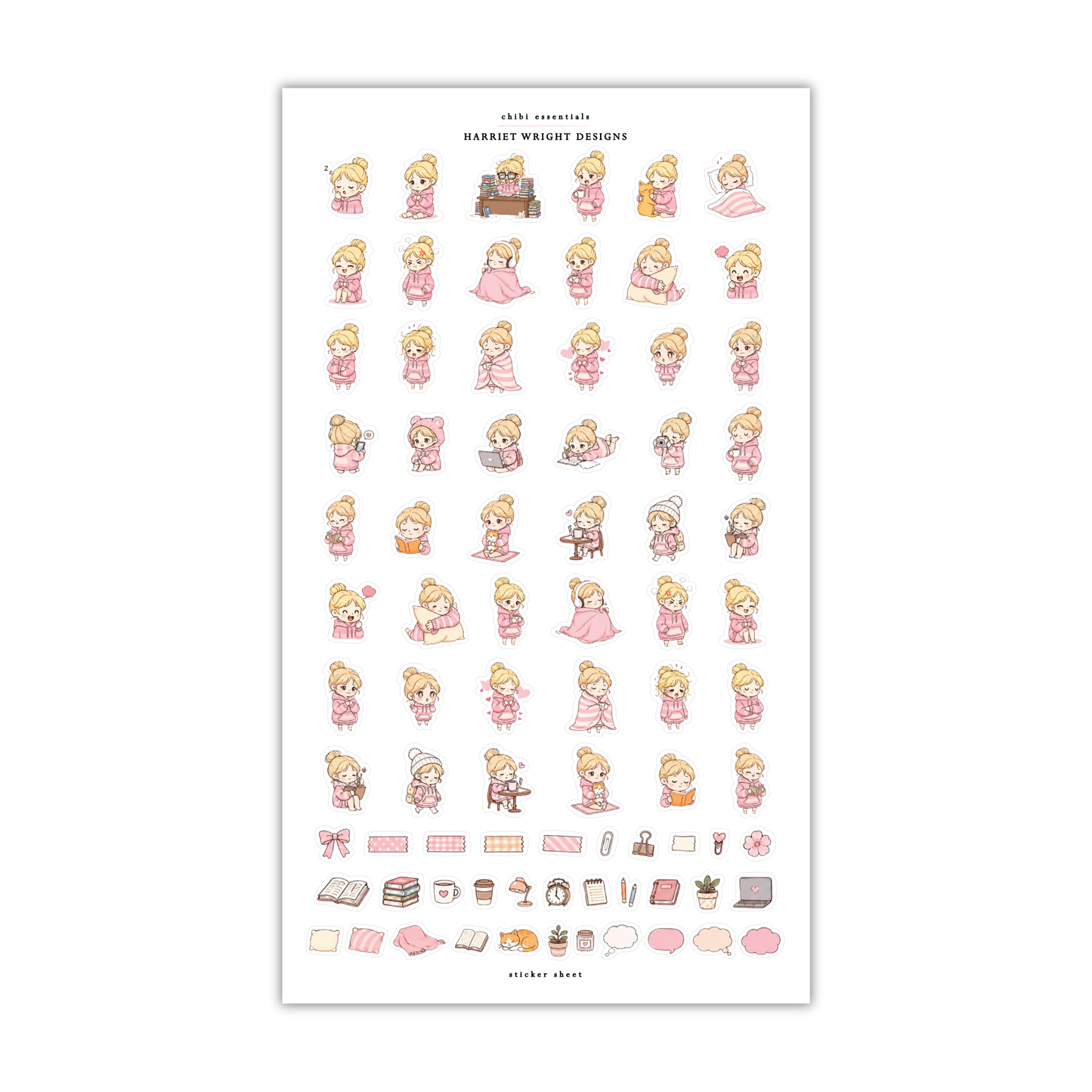 Chibi Essentials (Blonde) | Sticker Sheet