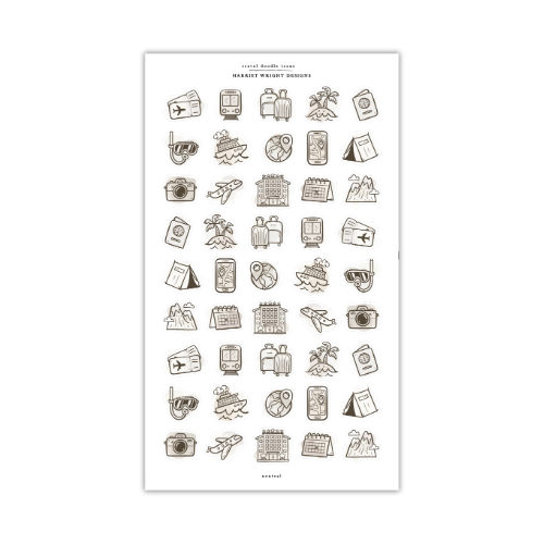 Travel Doodle Icons | Sticker Sheet