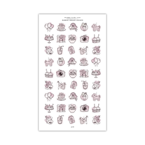 Birthday Doodle Icons | Sticker Sheet