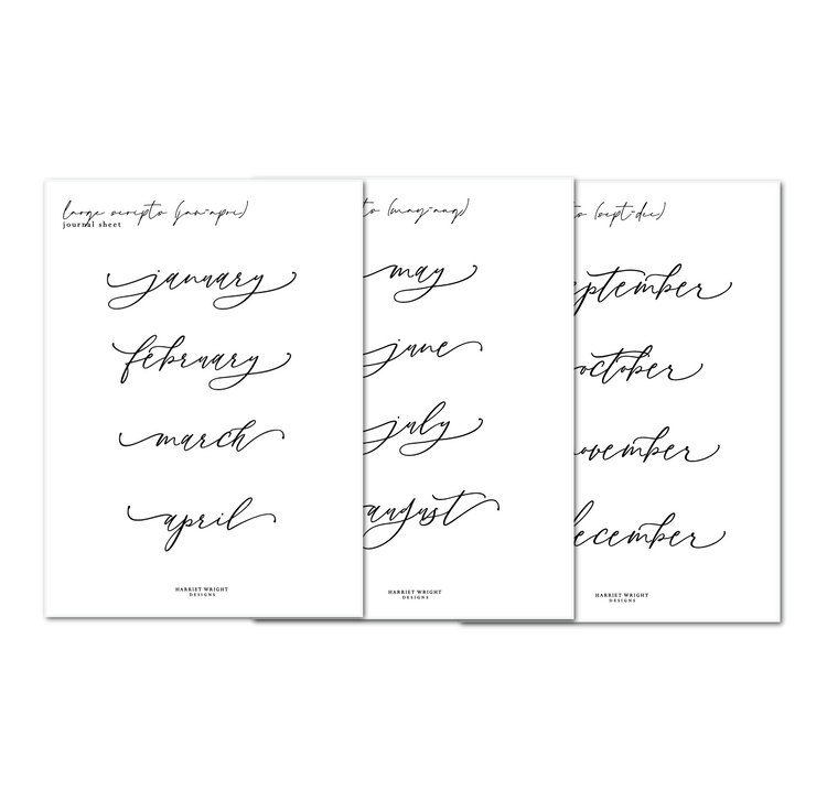 Large Month Script || 2024 Collection