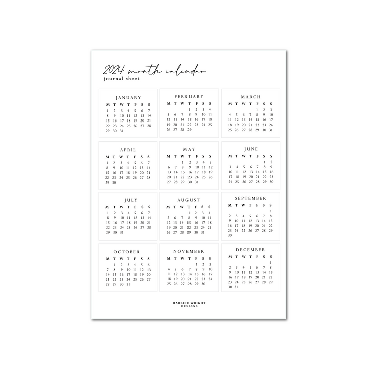 2024 Month Calendars || 2024 Collection
