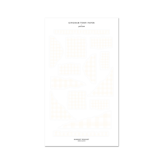 Gingham Torn Paper: Yellow || Deco Sheet
