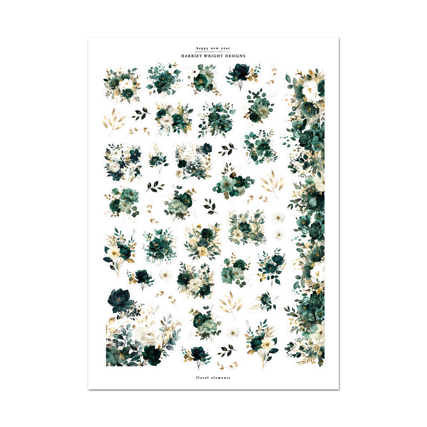 Happy New Year | Floral Elements