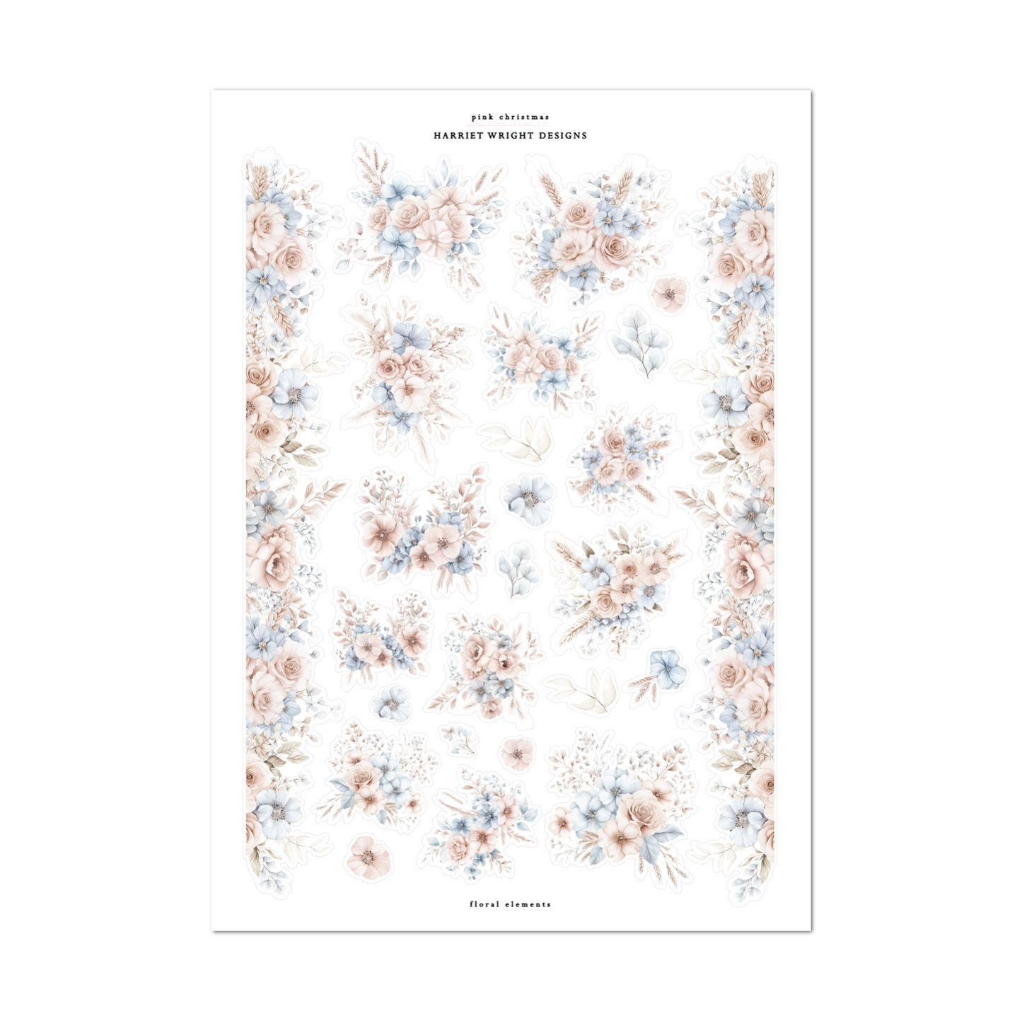 Pink Christmas | Floral Elements