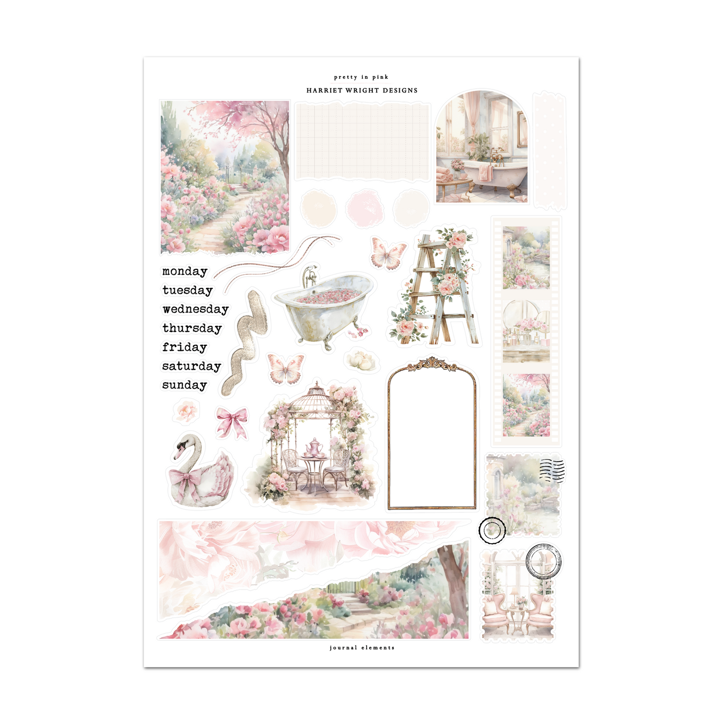 Pretty in Pink | Journal Elements