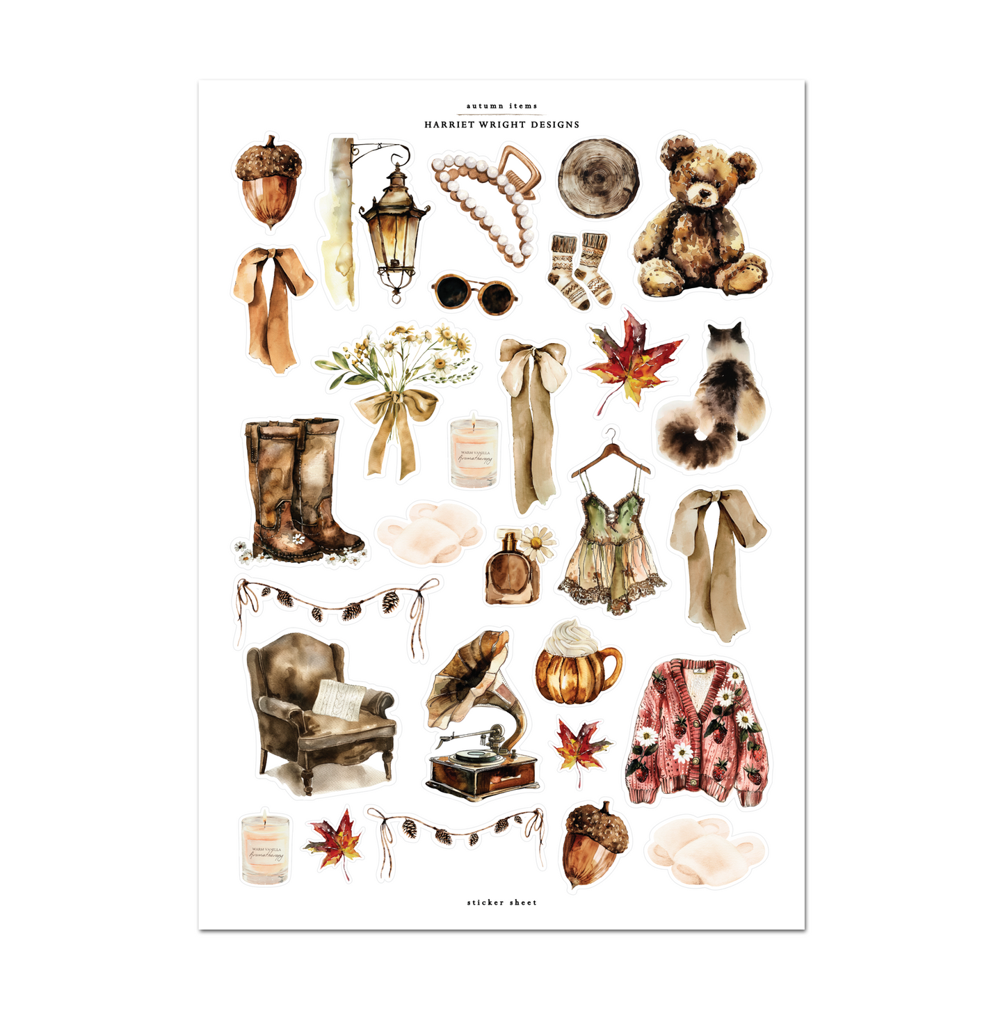 Autumn Items | Sticker Sheet