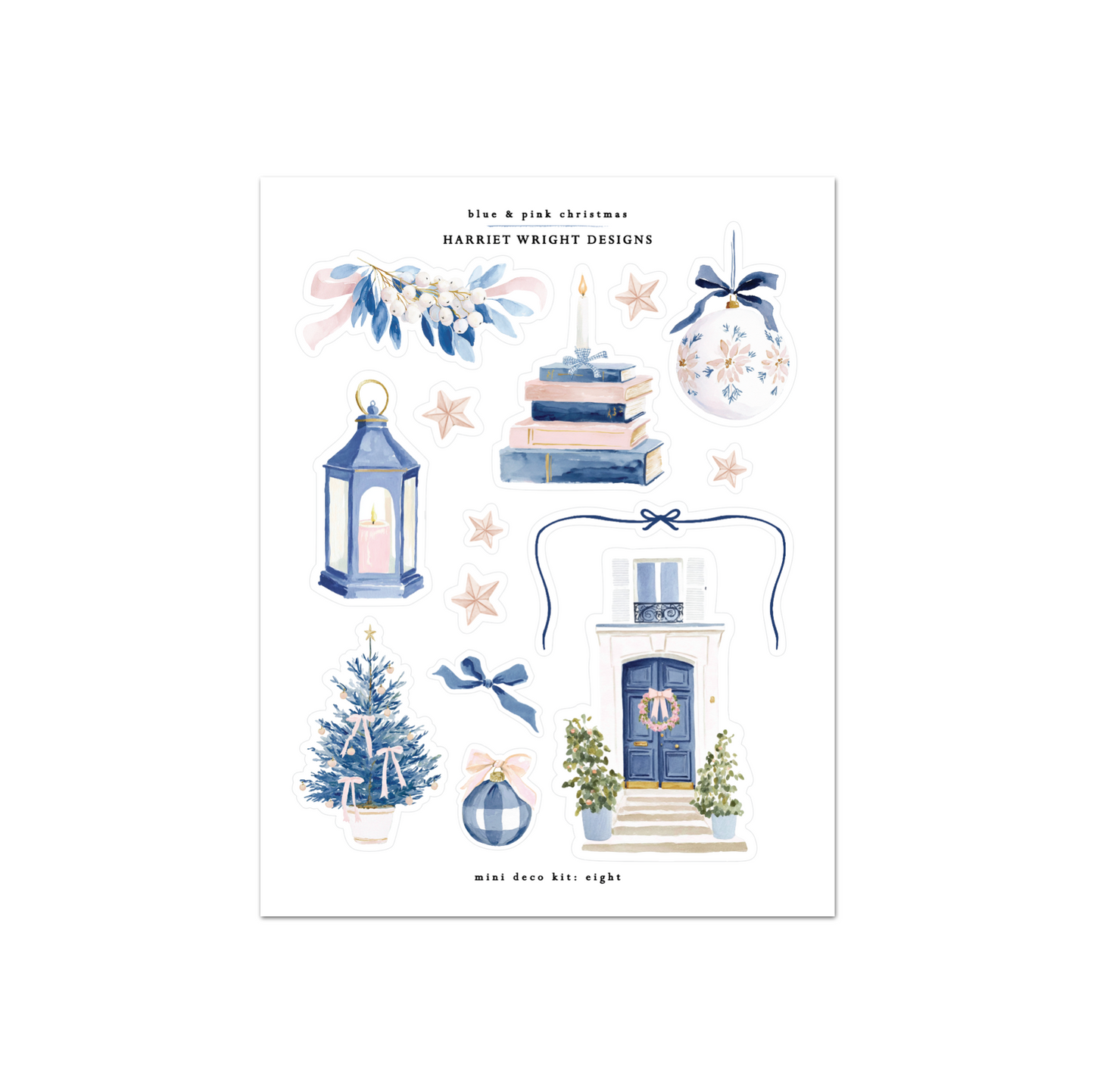 Blue & Pink Christmas | Mini Decorative Kit