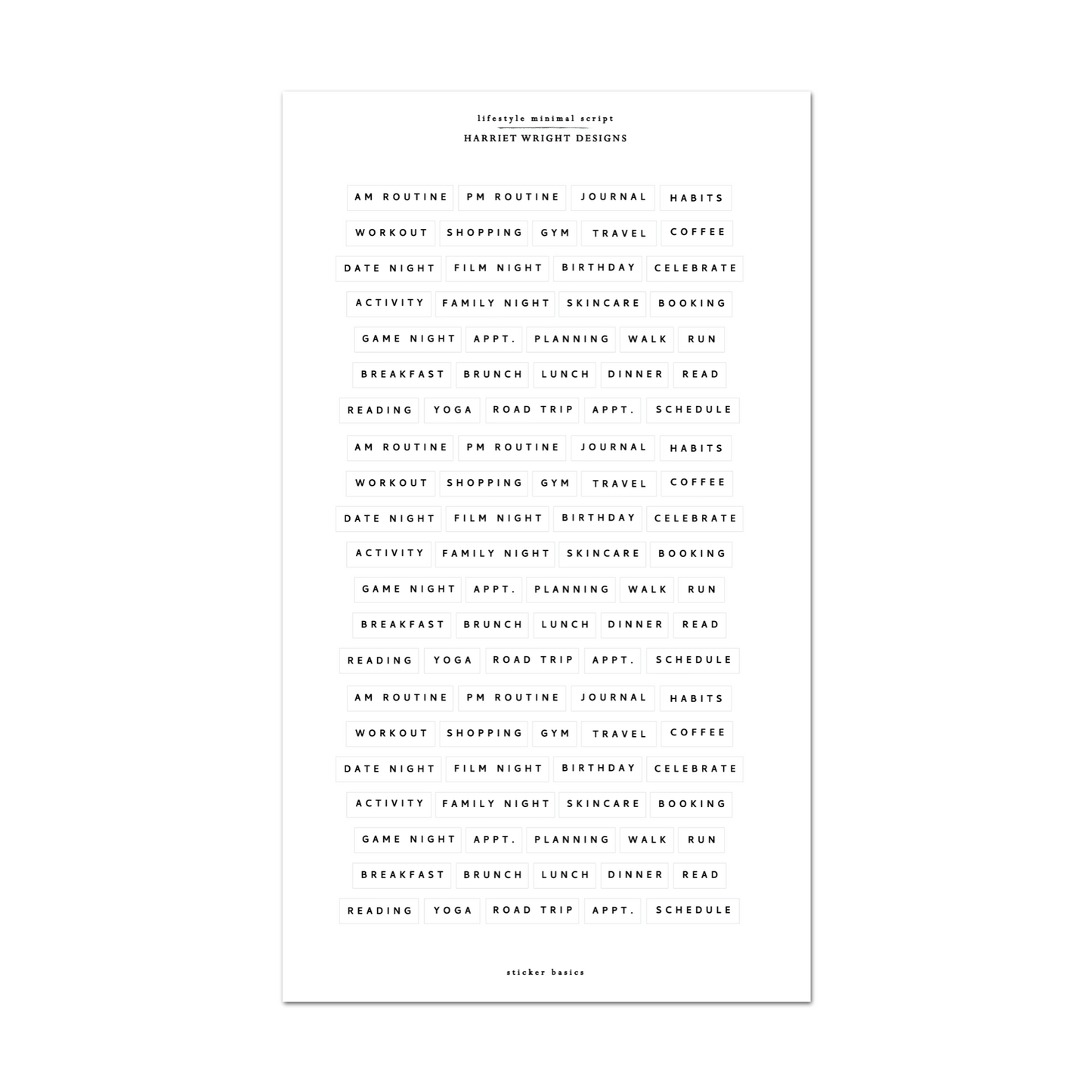 Lifestyle Minimal Script | Sticker Basics