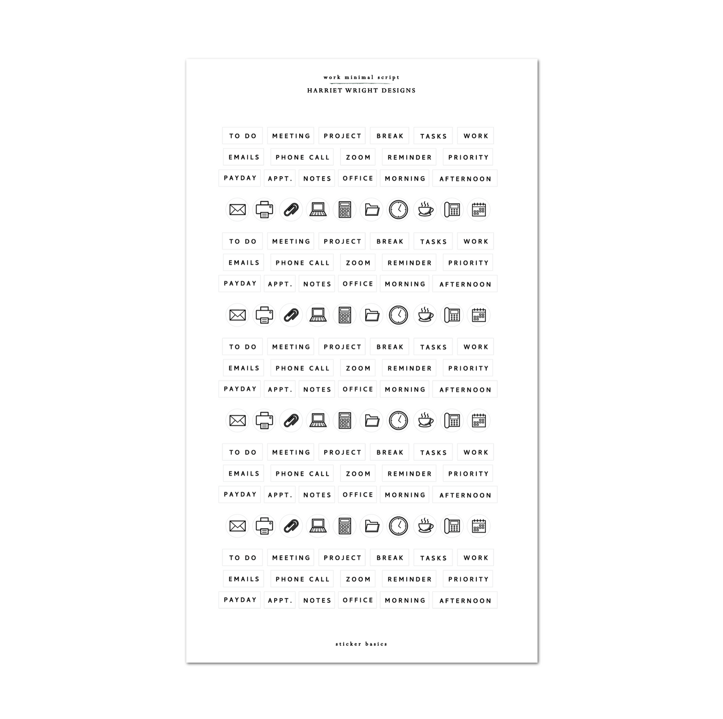Work Minimal Script | Sticker Basics