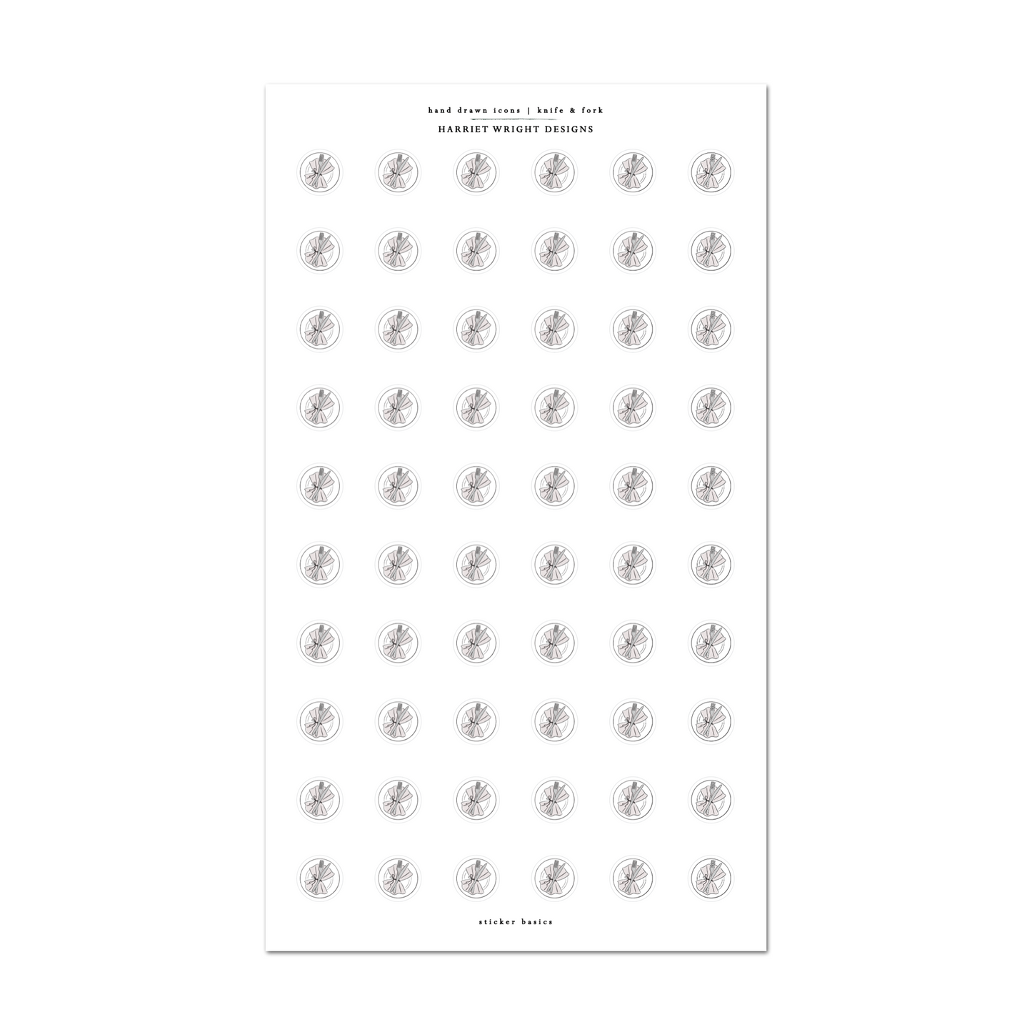 Hand Drawn Items - Knife & Fork | Sticker Basics