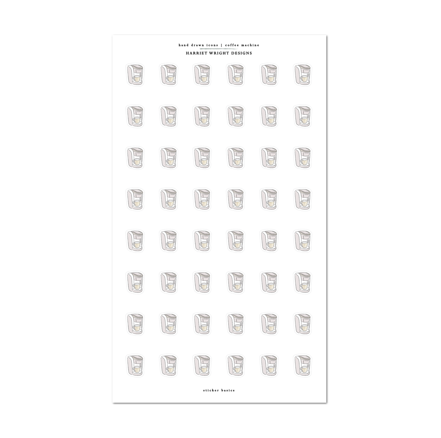 Hand Drawn Icons - Coffee Machine | Sticker Basics