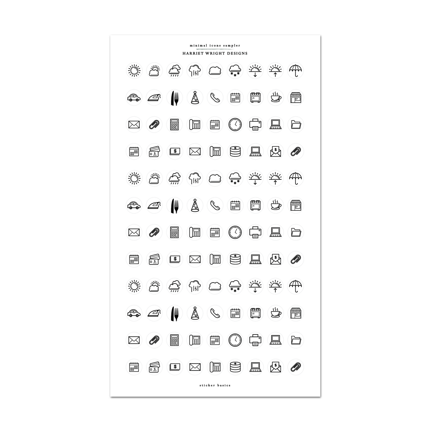Minimal Icon Sampler | Sticker Basics
