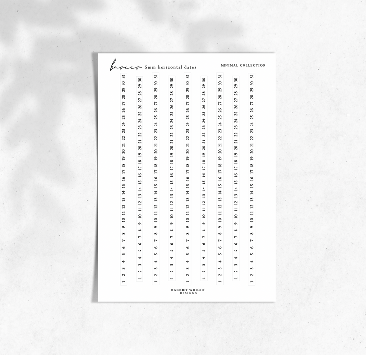 5mm Horizontal Dates || Minimal Collection