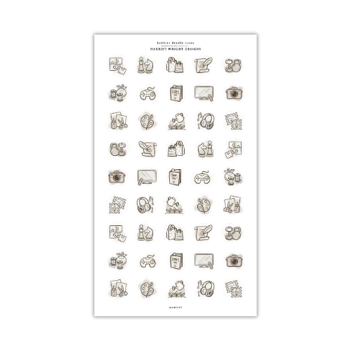 Hobbies Doodle Icons | Sticker Sheet