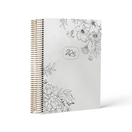 Floral Line Art || B6 Vertical Planner