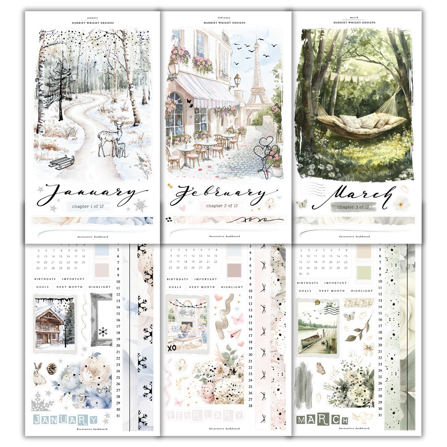 3 Month Bundle (Jan-Mar) | Decorative Dashboard (2026)