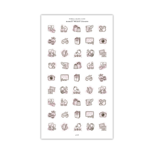 Hobbies Doodle Icons | Sticker Sheet