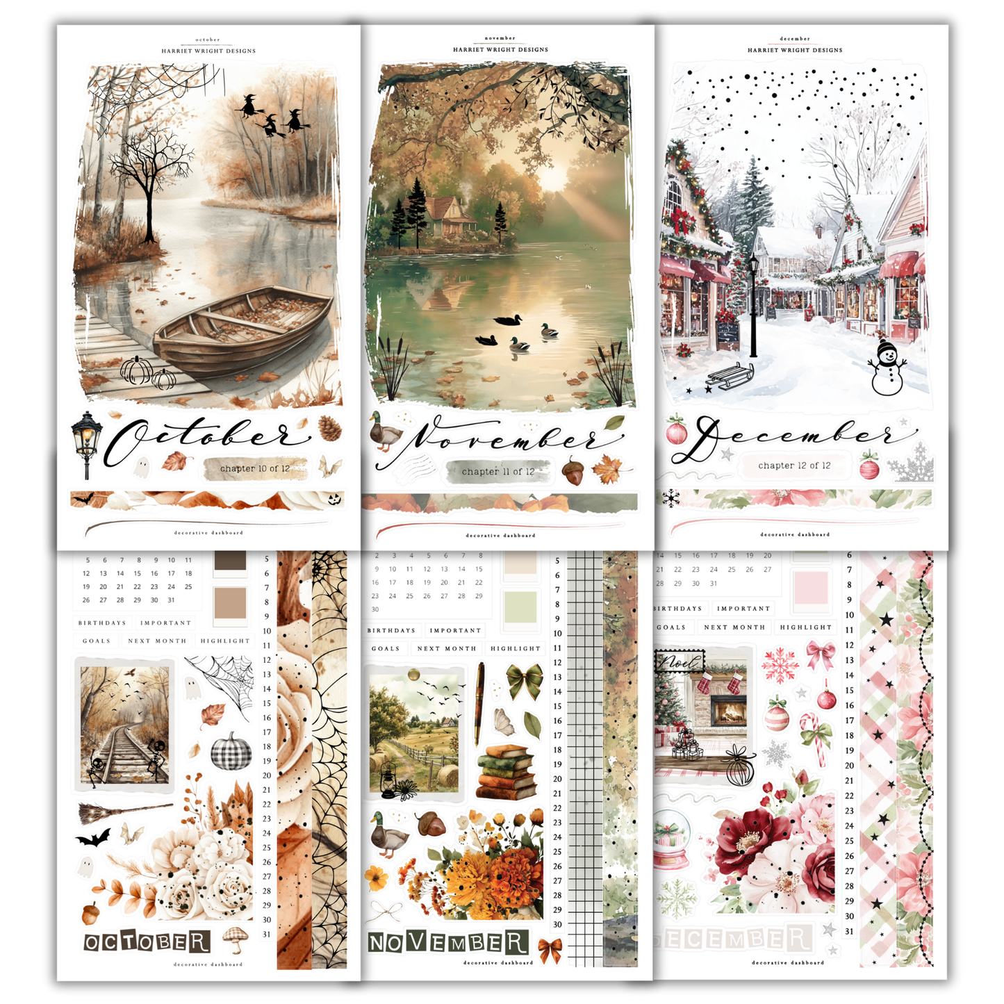 3 Month Bundle (Oct-Dec) | Decorative Dashboard (2026)