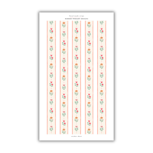 Floral Washi Strips | Sticker Sheet