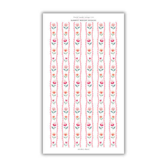 Floral Washi Strips 2.0 | Sticker Sheet