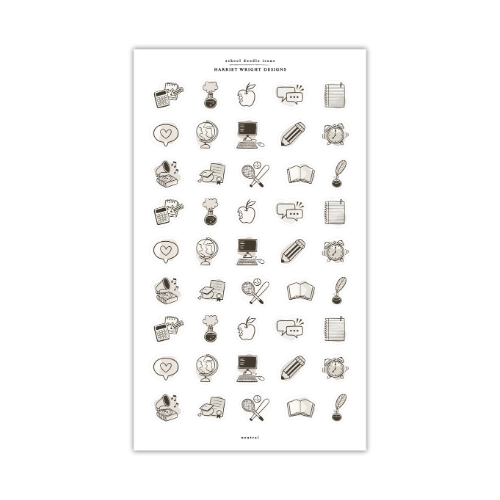 School Doodle Icons | Sticker Sheet