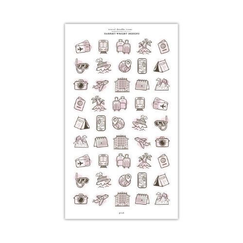 Travel Doodle Icons | Sticker Sheet