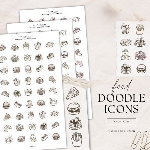 Food Doodle Icons | Sticker Sheet