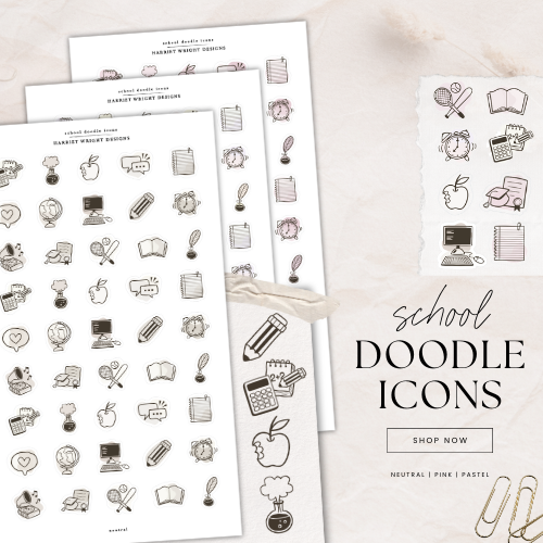 School Doodle Icons | Sticker Sheet
