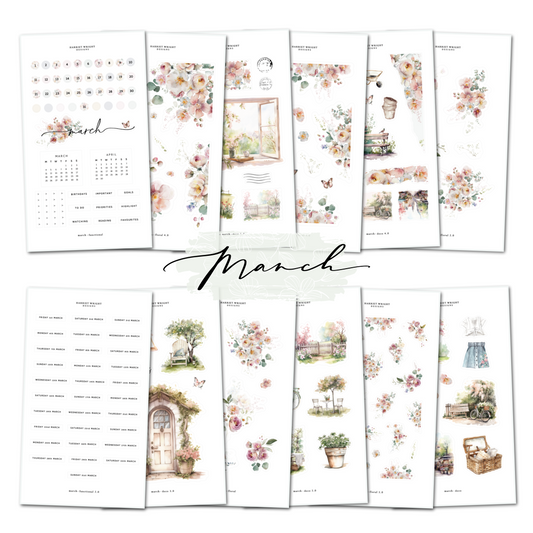 March Bundle || Decorative Collection (12 Sheets)