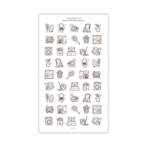 Cleaning Doodle Icons | Sticker Sheet