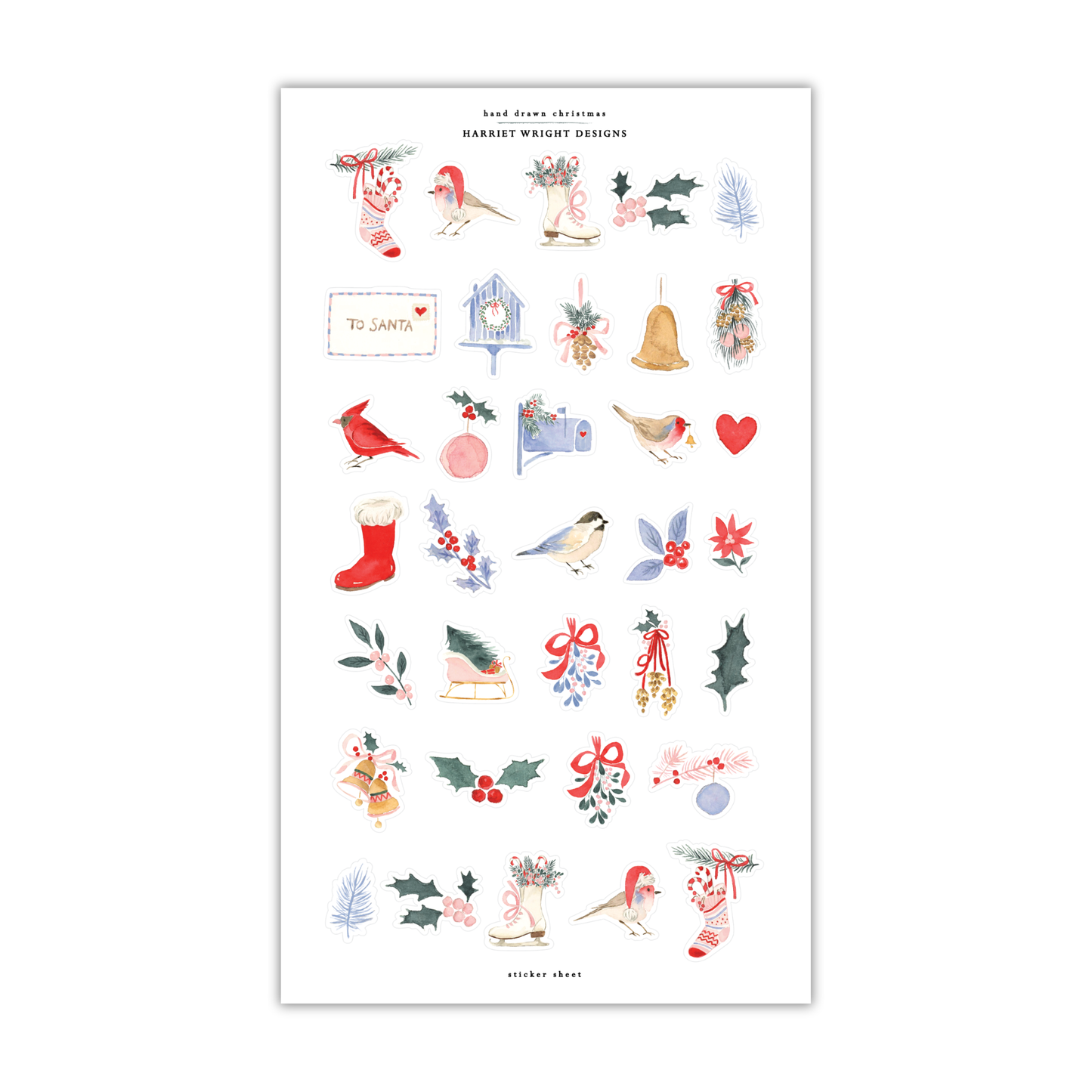 Hand-drawn Christmas | Sticker Sheet