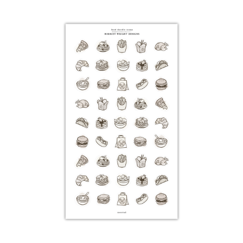 Food Doodle Icons | Sticker Sheet