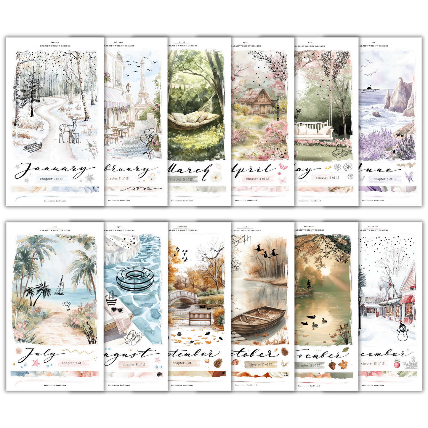12 Month Bundle (Jan-Dec) | Decorative Dashboard (2026)