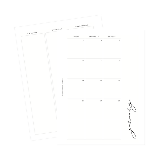 B6 DATED Printed Inserts || Weekly & Monthly
