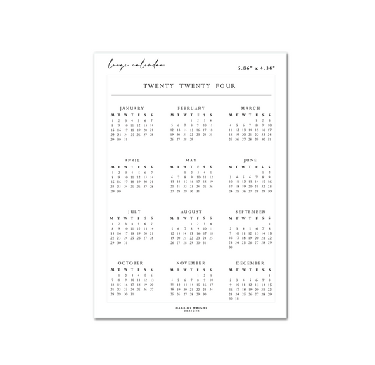 2024 Large Calendar (5.86x4.34) || 2024 Collection
