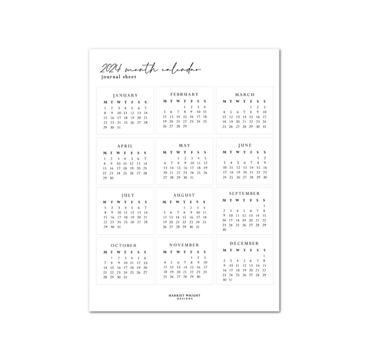 2024 Month Calendars || 2024 Collection