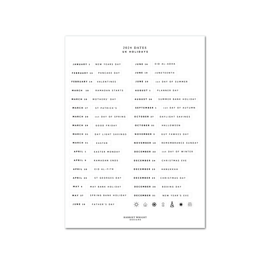 2024 Dates: UK Holidays || 2024 Collection