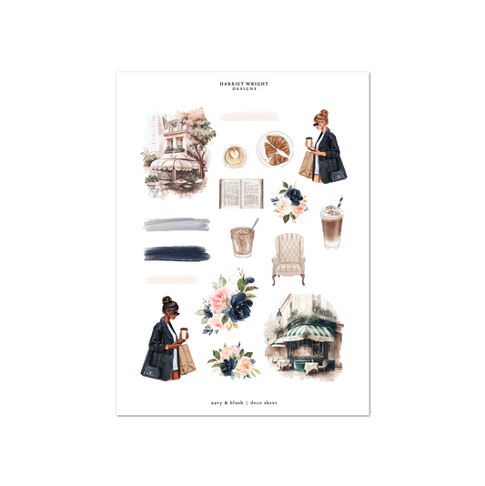 Navy & Blush | Deco Sheet
