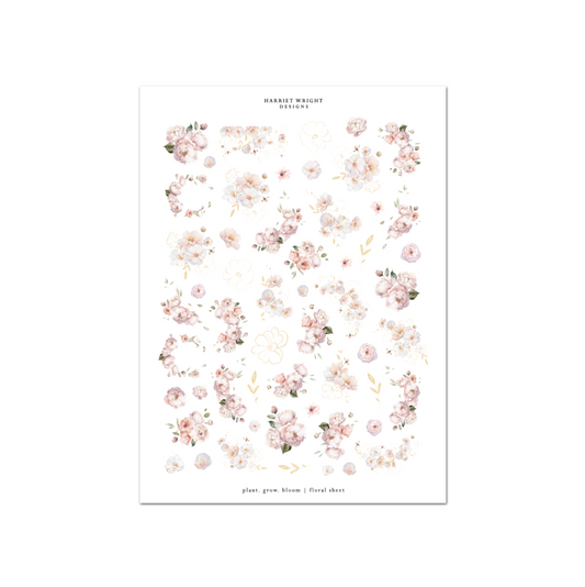 Plant. Grow. Bloom | Floral Sheet