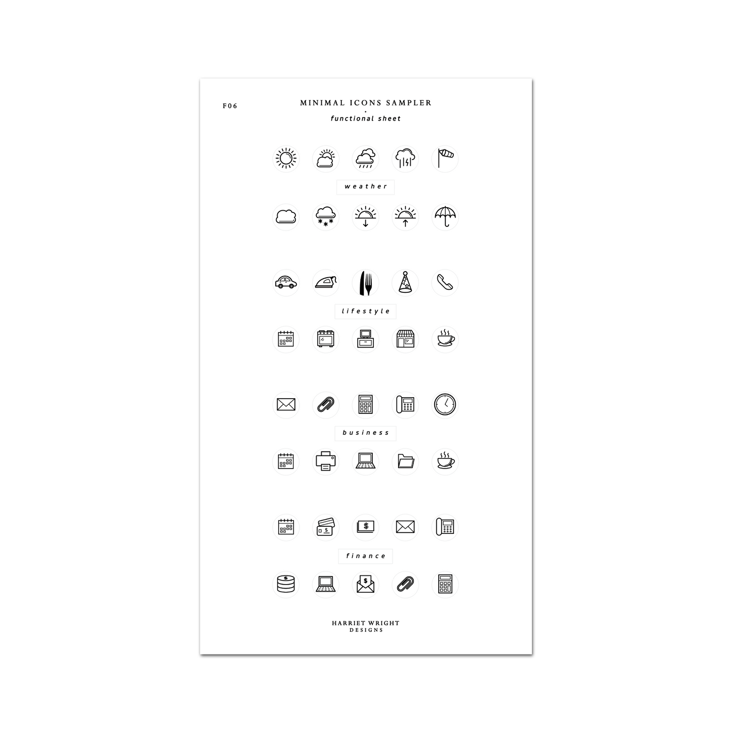 Minimal Icon Sampler || Functional Sheet