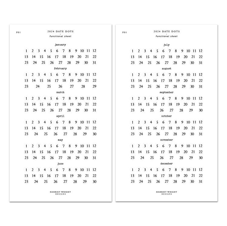 2024 Date Dots || Functional Sheet