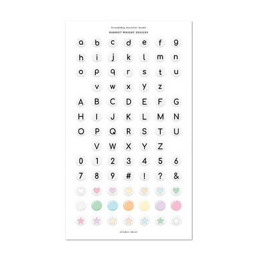 Friendship Bracelet Beads | Sticker Sheet