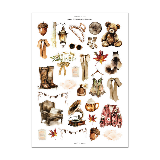 Autumn Items | Sticker Sheet