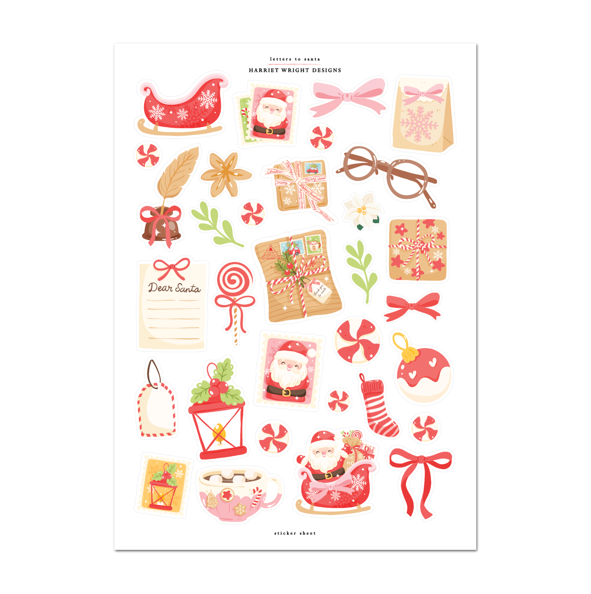 Letters to Santa | Sticker Sheet – Harriet Wright Designs