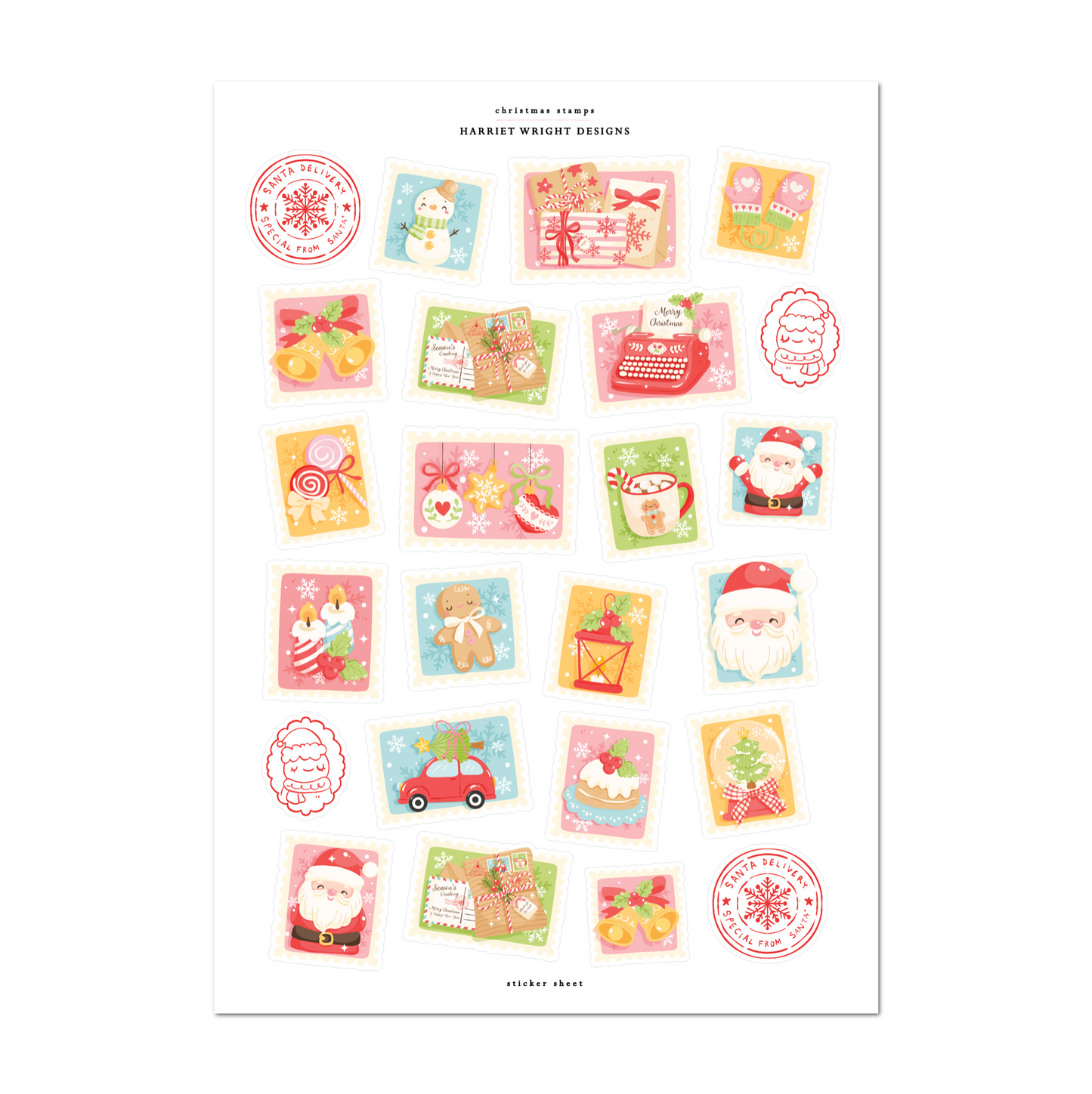 Christmas Stamps | Sticker Sheet