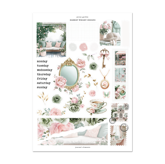 Peony Garden | Journal Elements