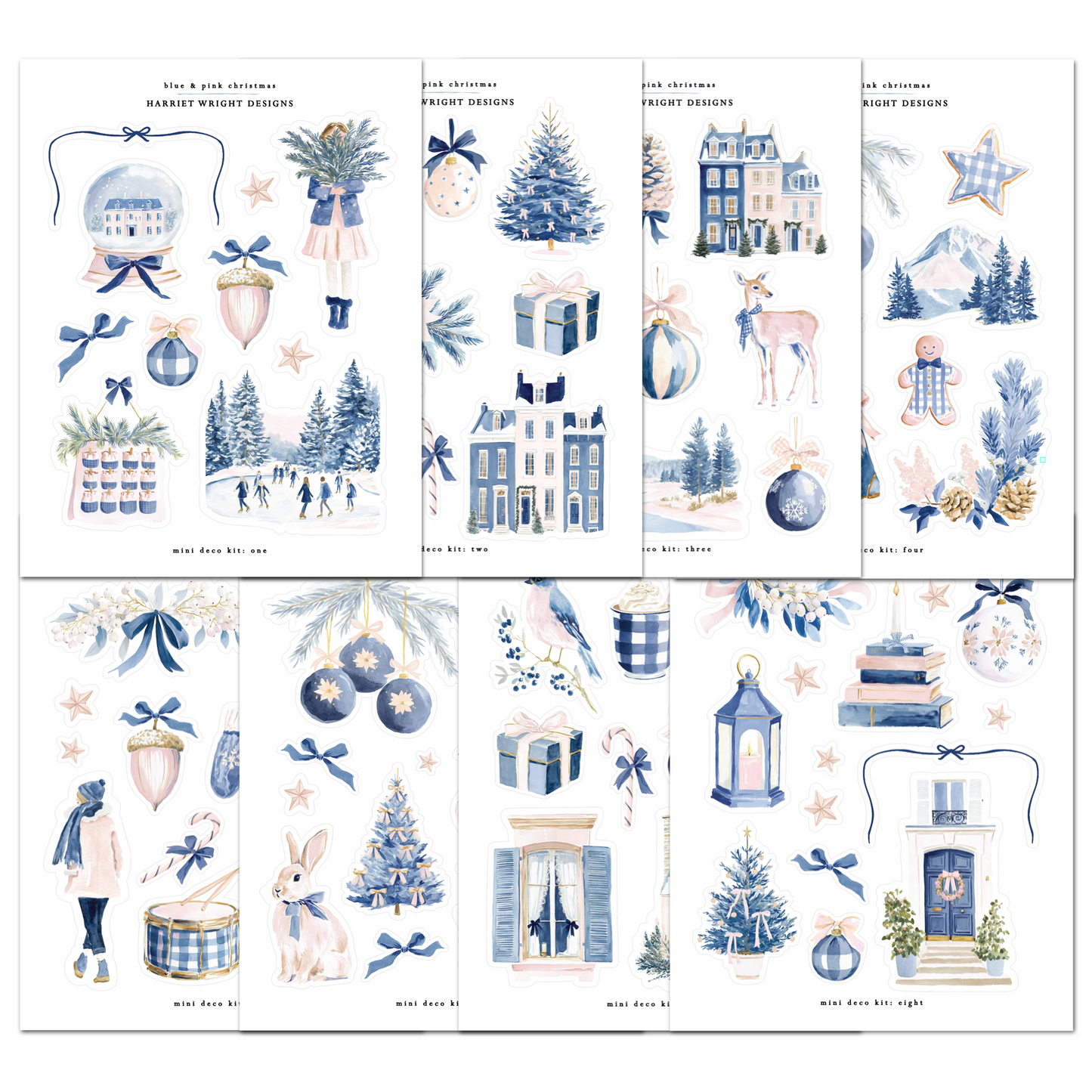 Blue & Pink Christmas | Mini Decorative Kit