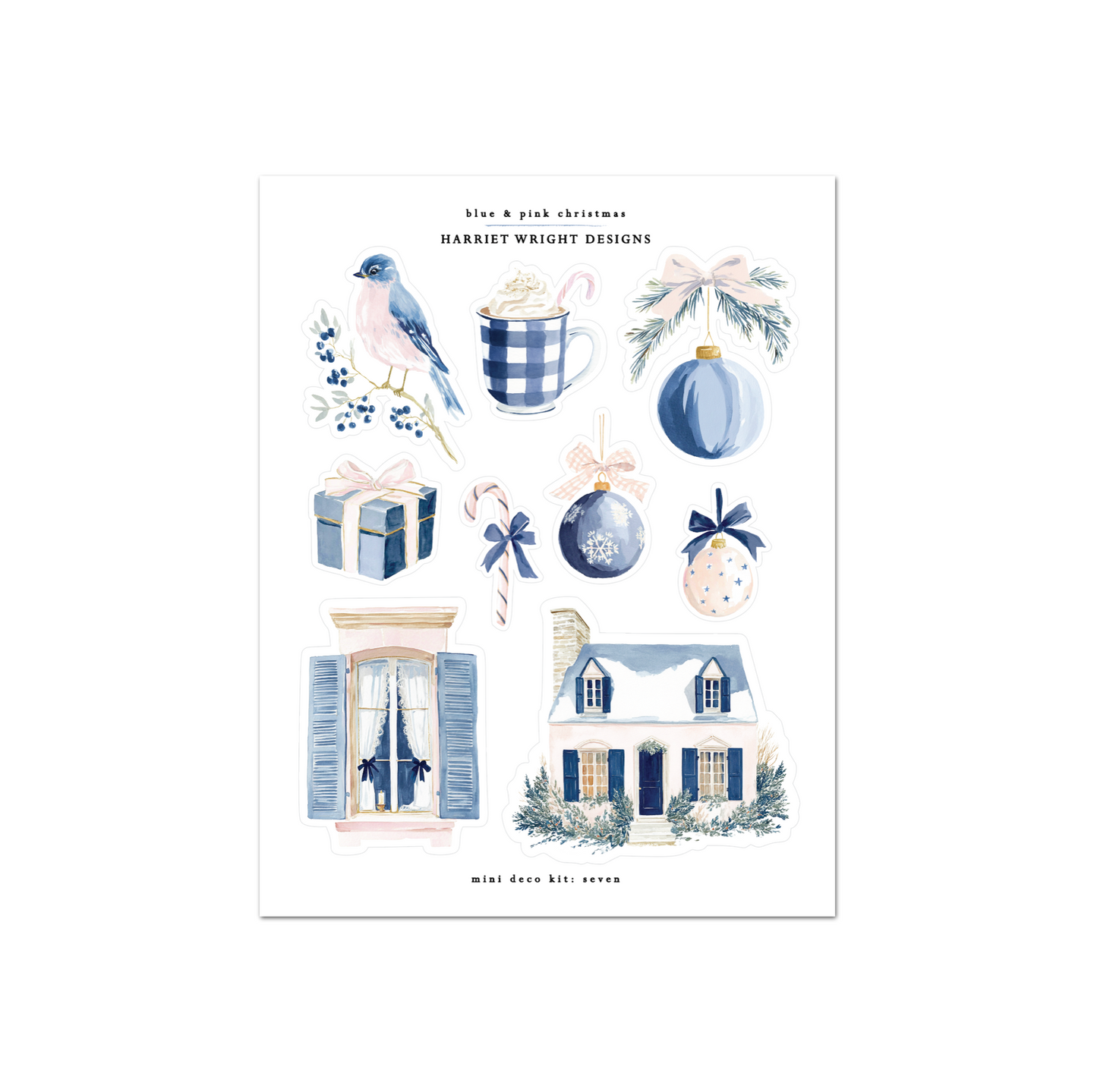 Blue & Pink Christmas | Mini Decorative Kit
